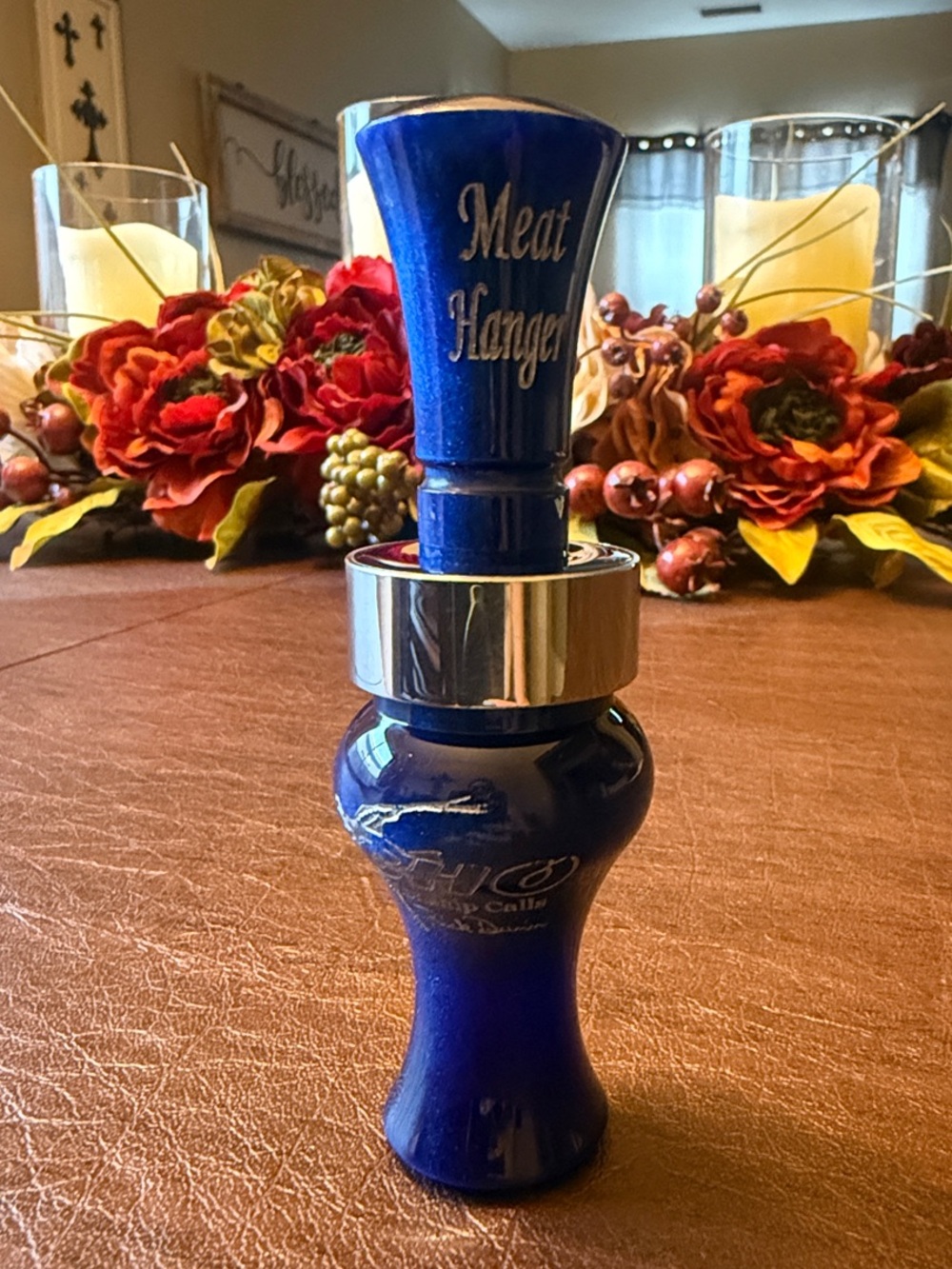Echo Acrylic Double Reed ‘Meat Hanger’ Duck Call in Blue Pearl